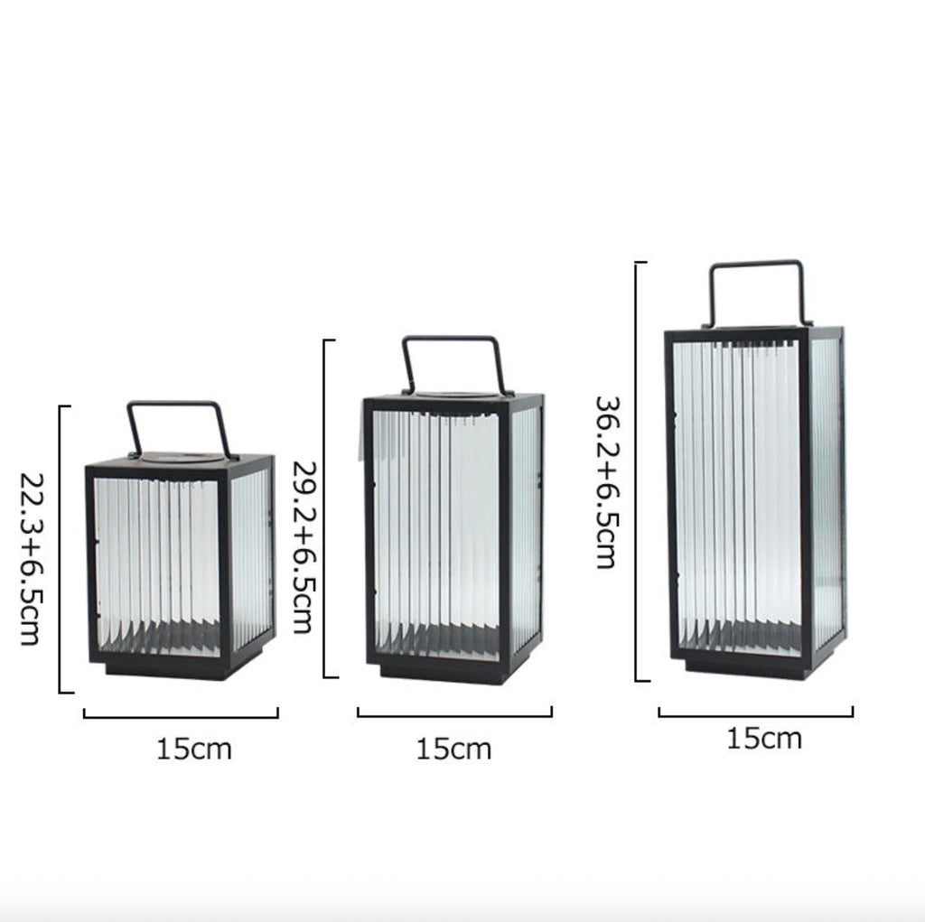 Vertical Striped Iron Solar-Powered Outdoor Light