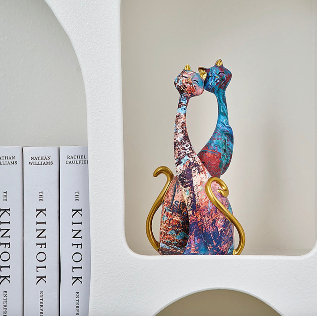 Nordic-Style Abstract Resin Cat Ornament