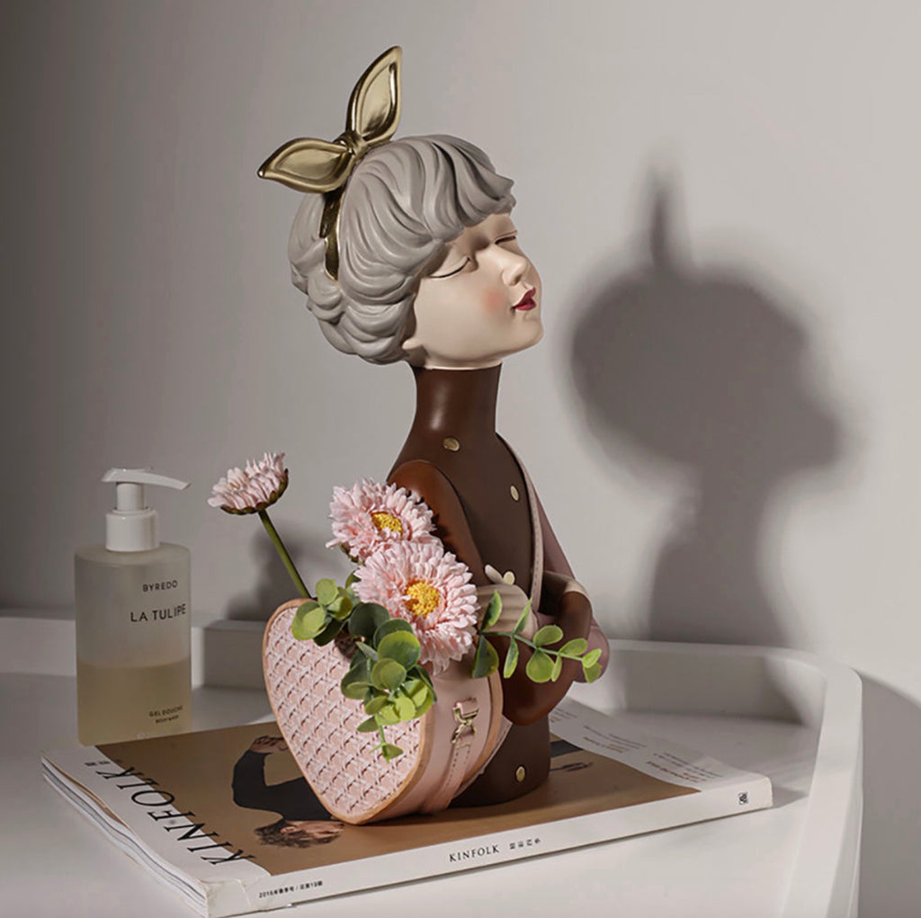 Cute Nordic Resin Balloon Girl Ornament