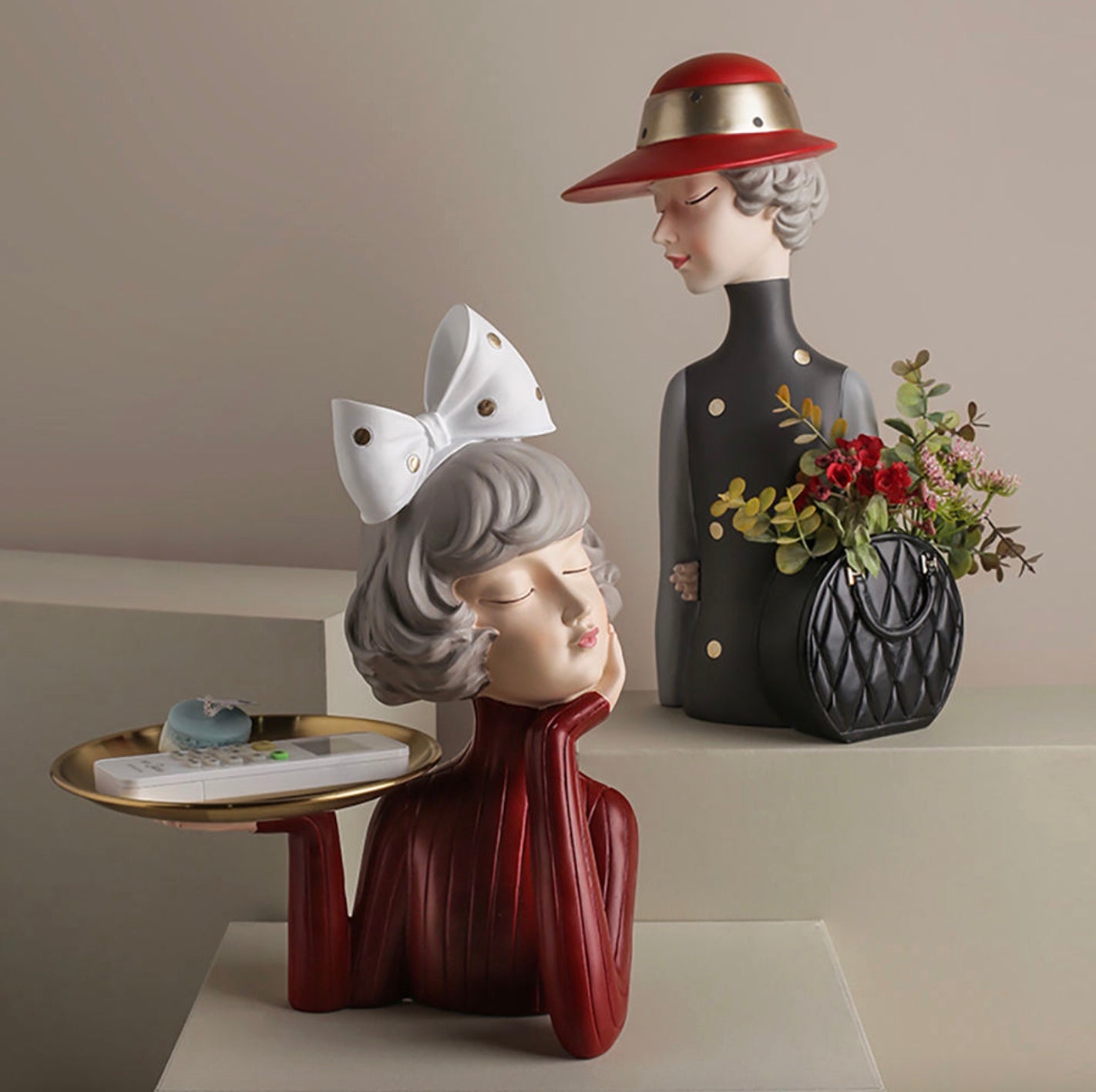 Cute Nordic Resin Balloon Girl Ornament