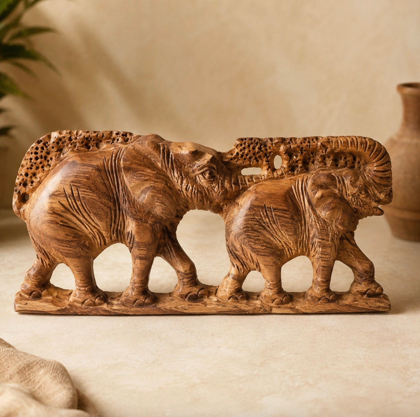 African Wood Carved Art Deco Wall Décor