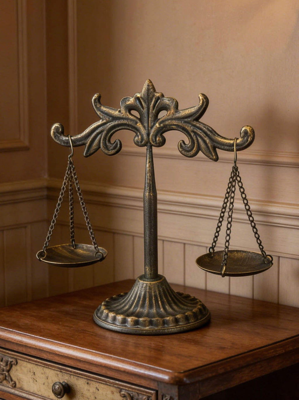 European Retro Wrought Iron Balance Scale Décor